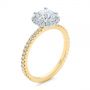 18k Yellow Gold And Platinum 18k Yellow Gold And Platinum Two-tone Halo Diamond Engagement Ring - Three-Quarter View -  105768 - Thumbnail