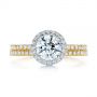 18k Yellow Gold And 14K Gold 18k Yellow Gold And 14K Gold Two-tone Halo Diamond Engagement Ring - Top View -  105768 - Thumbnail