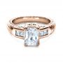 18k Rose Gold And 18K Gold 18k Rose Gold And 18K Gold Two-tone Hand Engraved Engagement Ring - Flat View -  1191 - Thumbnail