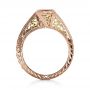 18k Rose Gold And 18K Gold 18k Rose Gold And 18K Gold Two-tone Hand Engraved Engagement Ring - Front View -  1190 - Thumbnail