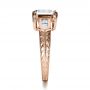 18k Rose Gold And Platinum 18k Rose Gold And Platinum Two-tone Hand Engraved Engagement Ring - Side View -  1191 - Thumbnail