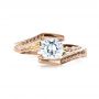18k Rose Gold And 18K Gold 18k Rose Gold And 18K Gold Two-tone Hand Engraved Engagement Ring - Top View -  1190 - Thumbnail