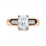 18k Rose Gold And 18K Gold 18k Rose Gold And 18K Gold Two-tone Hand Engraved Engagement Ring - Top View -  1191 - Thumbnail