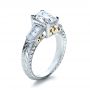  Platinum And Platinum Platinum And Platinum Two-tone Hand Engraved Engagement Ring - Three-Quarter View -  1191 - Thumbnail