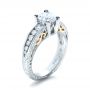  Platinum And Platinum Platinum And Platinum Two-tone Hand Engraved Engagement Ring - Three-Quarter View -  1194 - Thumbnail