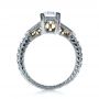 18k White Gold And 18K Gold 18k White Gold And 18K Gold Two-tone Hand Engraved Engagement Ring - Front View -  1191 - Thumbnail