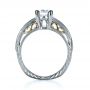  Platinum And 18K Gold Two-tone Hand Engraved Engagement Ring - Front View -  1194 - Thumbnail