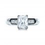 18k White Gold And Platinum 18k White Gold And Platinum Two-tone Hand Engraved Engagement Ring - Top View -  1191 - Thumbnail