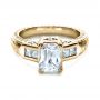 18k Yellow Gold And Platinum 18k Yellow Gold And Platinum Two-tone Hand Engraved Engagement Ring - Flat View -  1191 - Thumbnail