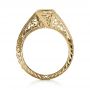 14k Yellow Gold And 18K Gold 14k Yellow Gold And 18K Gold Two-tone Hand Engraved Engagement Ring - Front View -  1190 - Thumbnail