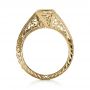 14k Yellow Gold And 14K Gold 14k Yellow Gold And 14K Gold Two-tone Hand Engraved Engagement Ring - Front View -  1190 - Thumbnail