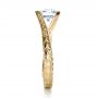 14k Yellow Gold And 14K Gold 14k Yellow Gold And 14K Gold Two-tone Hand Engraved Engagement Ring - Side View -  1190 - Thumbnail