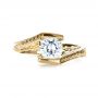 18k Yellow Gold And 18K Gold 18k Yellow Gold And 18K Gold Two-tone Hand Engraved Engagement Ring - Top View -  1190 - Thumbnail