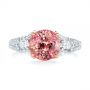  Platinum And 18k Rose Gold Two-tone Padparadscha Sapphire And Diamond Engagement Ring - Top View -  104861 - Thumbnail