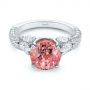  Platinum And 14k White Gold Platinum And 14k White Gold Two-tone Padparadscha Sapphire And Diamond Engagement Ring - Flat View -  104861 - Thumbnail
