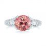  Platinum And 18k White Gold Platinum And 18k White Gold Two-tone Padparadscha Sapphire And Diamond Engagement Ring - Top View -  104861 - Thumbnail