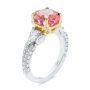  14K Gold And 14k Yellow Gold 14K Gold And 14k Yellow Gold Two-tone Padparadscha Sapphire And Diamond Engagement Ring - Three-Quarter View -  104861 - Thumbnail