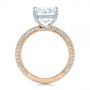 18k Rose Gold And Platinum 18k Rose Gold And Platinum Two-tone Pave Cushion Cut Diamond Engagement Ring - Front View -  105285 - Thumbnail