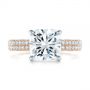 14k Rose Gold And Platinum 14k Rose Gold And Platinum Two-tone Pave Cushion Cut Diamond Engagement Ring - Top View -  105285 - Thumbnail
