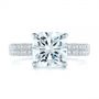  Platinum And Platinum Platinum And Platinum Two-tone Pave Cushion Cut Diamond Engagement Ring - Top View -  105285 - Thumbnail