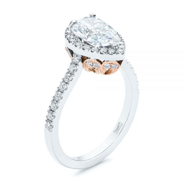 Two-Tone Pear Diamond Halo Engagement Ring - reference design