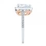  18K Gold And 14k Rose Gold Two-tone Pear Diamond Halo Engagement Ring - Side View -  105215 - Thumbnail