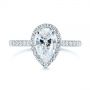  14K Gold And 14k Rose Gold 14K Gold And 14k Rose Gold Two-tone Pear Diamond Halo Engagement Ring - Top View -  105215 - Thumbnail