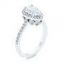  Platinum And 18k White Gold Platinum And 18k White Gold Two-tone Pear Diamond Halo Engagement Ring - Three-Quarter View -  105215 - Thumbnail
