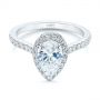  Platinum And 18k White Gold Platinum And 18k White Gold Two-tone Pear Diamond Halo Engagement Ring - Flat View -  105215 - Thumbnail