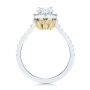  Platinum And 18k Yellow Gold Platinum And 18k Yellow Gold Two-tone Pear Diamond Halo Engagement Ring - Front View -  105215 - Thumbnail