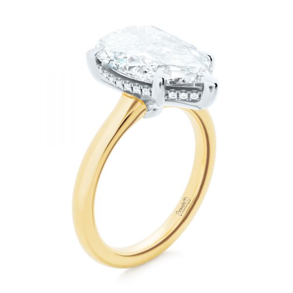 Two Tone Pear Shaped Hidden Halo Engagement Ring #107280 - Seattle ...