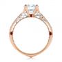 14k Rose Gold And Platinum Two-tone Ruby And Diamond Vintage-inspired Engagement Ring - Front View -  105312 - Thumbnail