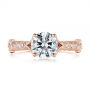 14k Rose Gold And 14K Gold 14k Rose Gold And 14K Gold Two-tone Ruby And Diamond Vintage-inspired Engagement Ring - Top View -  105312 - Thumbnail