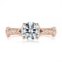 18k Rose Gold And Platinum 18k Rose Gold And Platinum Two-tone Ruby And Diamond Vintage-inspired Engagement Ring - Top View -  105312 - Thumbnail