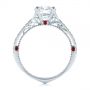 14k White Gold And Platinum 14k White Gold And Platinum Two-tone Ruby And Diamond Vintage-inspired Engagement Ring - Front View -  105312 - Thumbnail