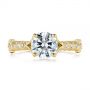 18k Yellow Gold And Platinum 18k Yellow Gold And Platinum Two-tone Ruby And Diamond Vintage-inspired Engagement Ring - Top View -  105312 - Thumbnail