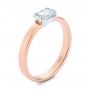 14k Rose Gold And Platinum Two-tone Semi-bezel Solitaire Diamond Engagement - Three-Quarter View -  105745 - Thumbnail