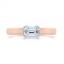 14k Rose Gold And Platinum Two-tone Semi-bezel Solitaire Diamond Engagement - Top View -  105745 - Thumbnail