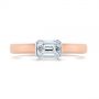 18k Rose Gold And Platinum 18k Rose Gold And Platinum Two-tone Semi-bezel Solitaire Diamond Engagement - Top View -  105745 - Thumbnail