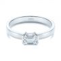  Platinum And Platinum Platinum And Platinum Two-tone Semi-bezel Solitaire Diamond Engagement - Flat View -  105745 - Thumbnail