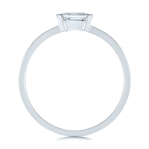  Platinum And Platinum Platinum And Platinum Two-tone Semi-bezel Solitaire Diamond Engagement - Front View -  105745