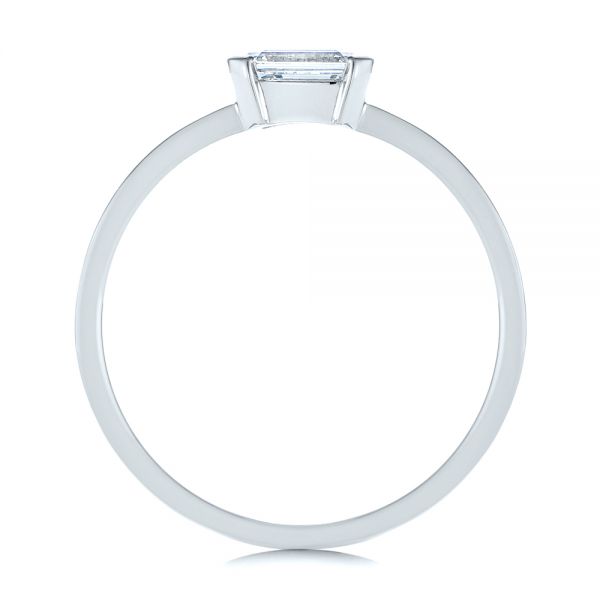 Platinum And Platinum Platinum And Platinum Two-tone Semi-bezel Solitaire Diamond Engagement - Front View - 105745