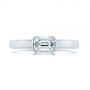 18k White Gold And Platinum 18k White Gold And Platinum Two-tone Semi-bezel Solitaire Diamond Engagement - Top View -  105745 - Thumbnail