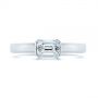 14k White Gold And 14K Gold 14k White Gold And 14K Gold Two-tone Semi-bezel Solitaire Diamond Engagement - Top View -  105745 - Thumbnail