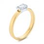 18k Yellow Gold And Platinum 18k Yellow Gold And Platinum Two-tone Semi-bezel Solitaire Diamond Engagement - Three-Quarter View -  105745 - Thumbnail