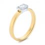 18k Yellow Gold And 14K Gold 18k Yellow Gold And 14K Gold Two-tone Semi-bezel Solitaire Diamond Engagement - Three-Quarter View -  105745 - Thumbnail