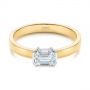 14k Yellow Gold And 18K Gold 14k Yellow Gold And 18K Gold Two-tone Semi-bezel Solitaire Diamond Engagement - Flat View -  105745 - Thumbnail