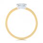 18k Yellow Gold And Platinum 18k Yellow Gold And Platinum Two-tone Semi-bezel Solitaire Diamond Engagement - Front View -  105745 - Thumbnail