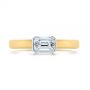 14k Yellow Gold And Platinum 14k Yellow Gold And Platinum Two-tone Semi-bezel Solitaire Diamond Engagement - Top View -  105745 - Thumbnail