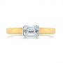 18k Yellow Gold And Platinum 18k Yellow Gold And Platinum Two-tone Semi-bezel Solitaire Diamond Engagement - Top View -  105745 - Thumbnail